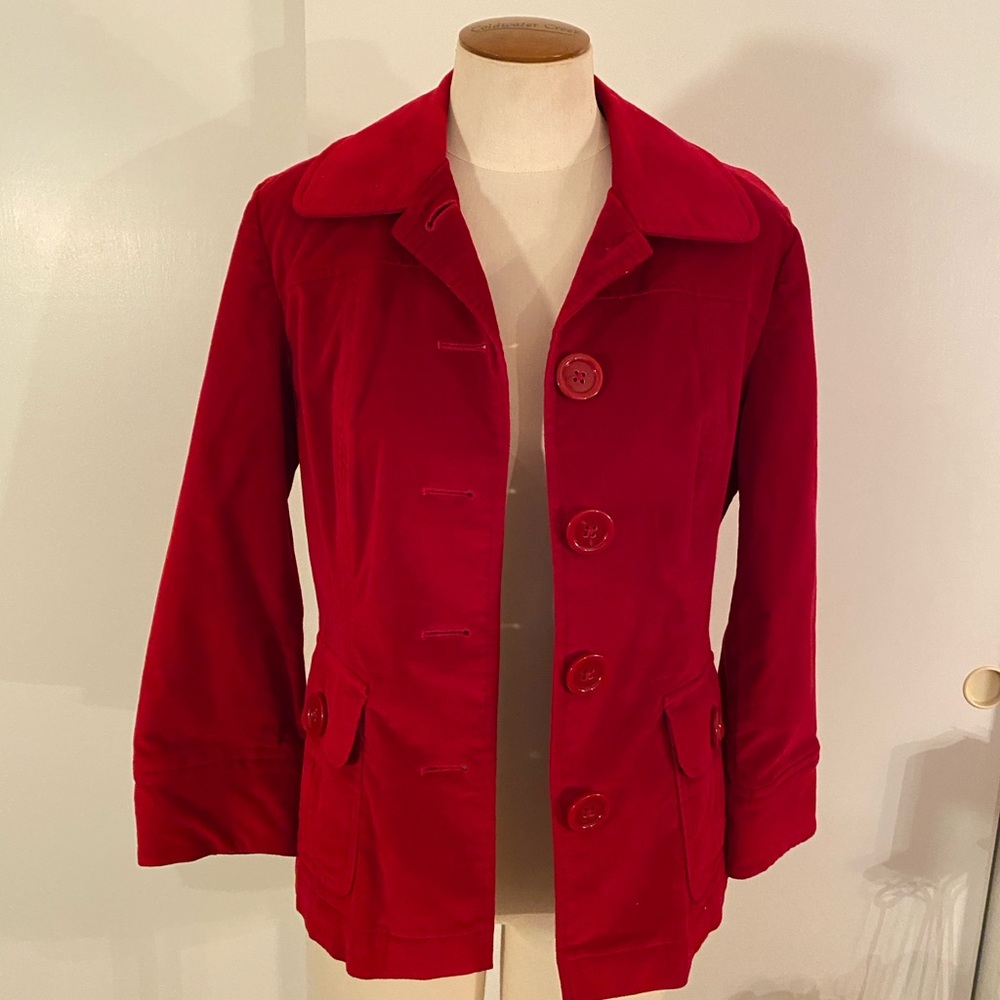 Women's Red Button-Up Jacket
